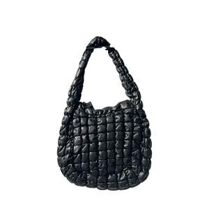 Forever 21 Black Cloud Shape Underarm Bag quilted Hobo Bag Trendy Padded retro